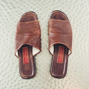 Vintage Cole Haan Brown Leather Mule Slides